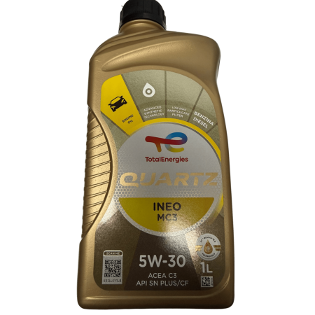 TotalEnergies Quartz INEO MC3 5W-30 1L – Olio Motore Sintetico Benzina e Diesel ACEA C3 API SN PLUS/CF