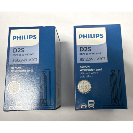 Coppia Lampade Xenon Philips D2S WhiteVision Gen2 5000K 35W 85V 85122WHV2C1