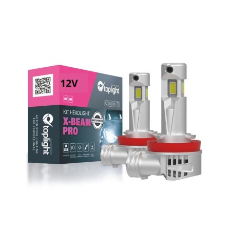 Kit 2 pezzi lampadine led Toplight H8 H9 H11 6500°K +300%