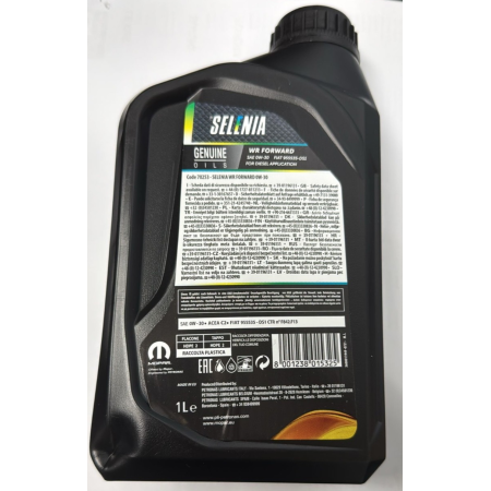 5LT Olio Selenia WR Forward 0W-30 Diesel Euro 6 - Sintetico FCA