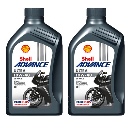 Shell Advance Ultra 4T 10W40 2L Olio Moto Sintetico API SP JASO MA2