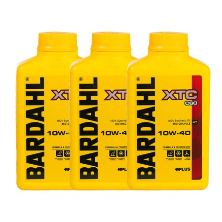 3L Bardahl XTC C60 10W40 Olio Motore Moto 4T 100% Sintetico JASO MA2 API SN