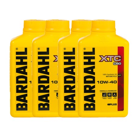 4L Bardahl XTC C60 10W40 Olio Motore Moto 4T 100% Sintetico JASO MA2 API SN
