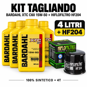 Bardahl XTC C60 15W50 4L + Filtro HF204 | Kit Tagliando
