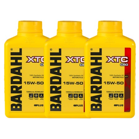 Bardahl XTC C60 15W-50 3 Litri Olio Moto 4T 100% Sintetico