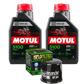 Kit Motul 5100 10W40 2L + HF204 | Tagliando Moto