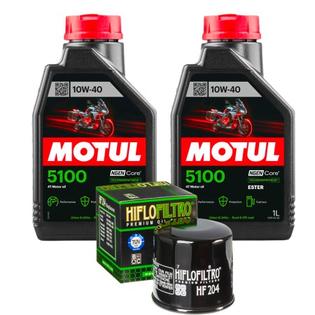 Kit Motul 5100 10W40 2L + HF204 | Tagliando Moto