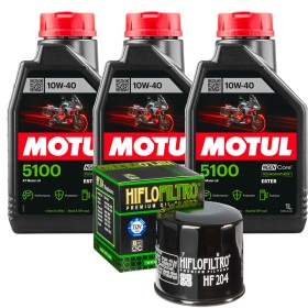 Kit Motul 5100 10W40 3L + HF204 | Tagliando Moto