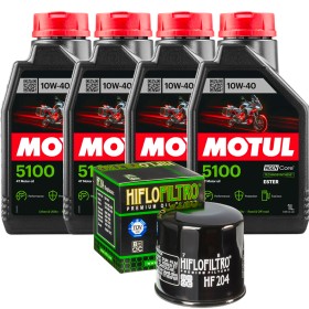 Kit Motul 5100 10W40 4L + HF204 | Tagliando Moto